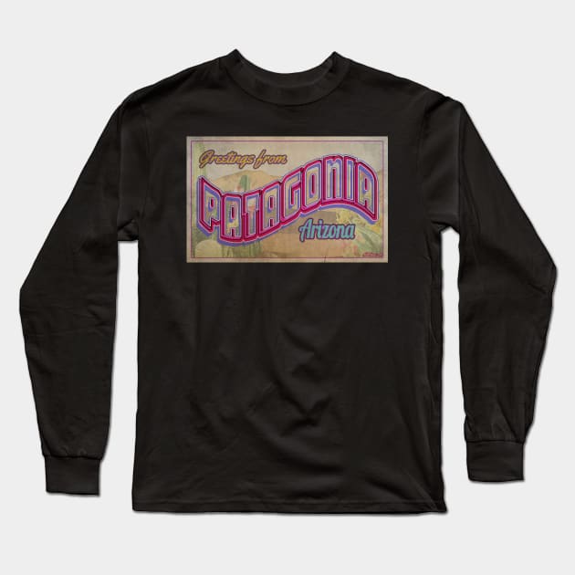 Greetings from Patagonia, Arizona Long Sleeve T-Shirt by Nuttshaw Studios